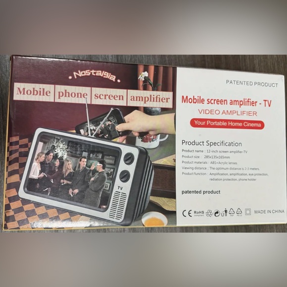 Nostalgia Other - Nostalgia Retro Black and Silver Phone Screen Amplifier